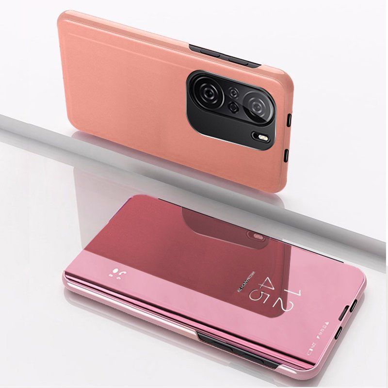 Back panel cover Hurtel Clear View Case cover for Xiaomi Redmi K40 Pro+ / K40 Pro / K40 / Poco F3 pink