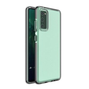 Nugarėlės dėklai Hurtel  Spring Case clear TPU gel protective cover with colorful frame for Samsung Galaxy A02s EU black 