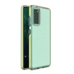 Nugarėlės dėklai Hurtel  Spring Case clear TPU gel protective cover with colorful frame for Samsung Galaxy A72 4G yellow 