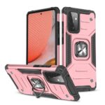 Back panel cover Wozinsky  Wozinsky Ring Armor Case Kickstand Tough Rugged Cover for Samsung Galaxy A72 4G pink 