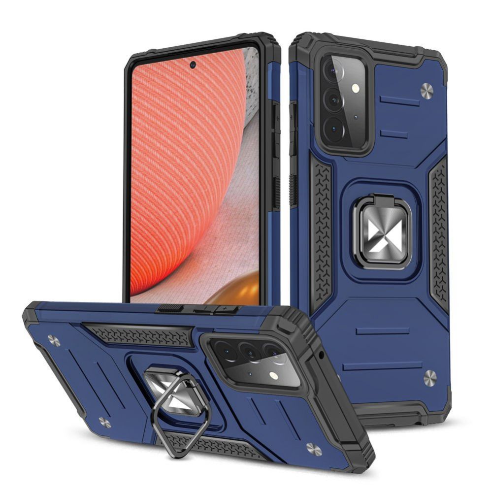 Tagakaaned Wozinsky Wozinsky Ring Armor Case Kickstand Tough Rugged Cover for Samsung Galaxy A72 4G blue
