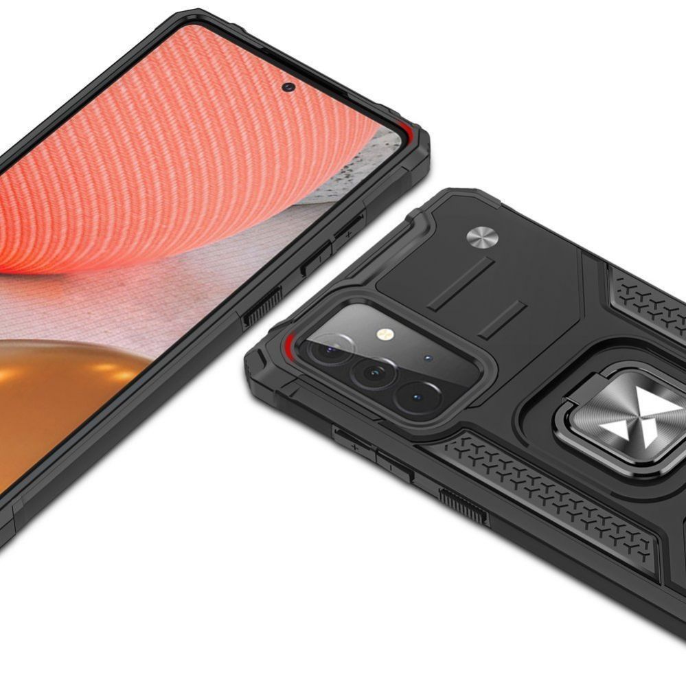 Tagakaaned Wozinsky Wozinsky Ring Armor Case Kickstand Tough Rugged Cover for Samsung Galaxy A72 4G black