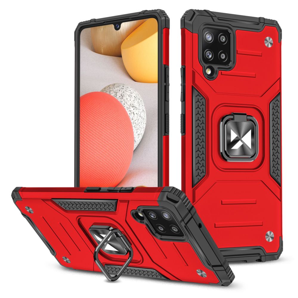 Tagakaaned Wozinsky Wozinsky Ring Armor Case Kickstand Tough Rugged Cover for Samsung Galaxy A42 5G red