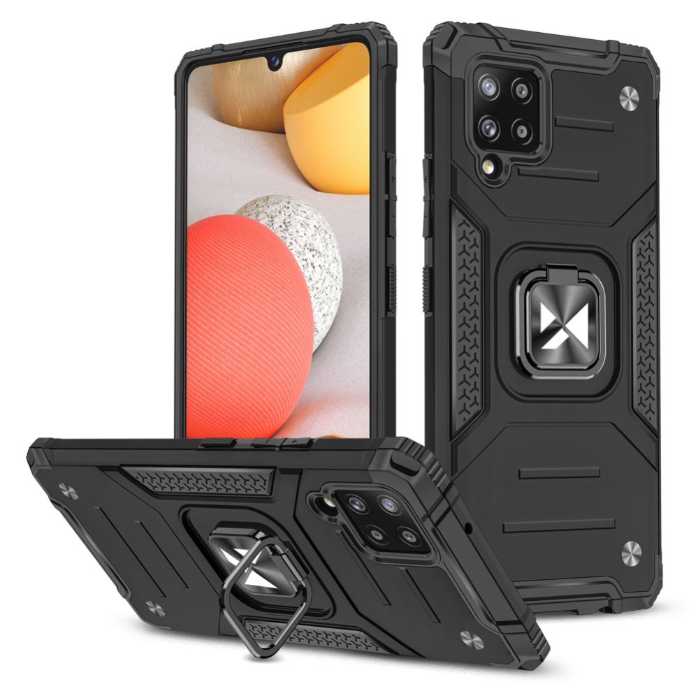 Tagakaaned Wozinsky Wozinsky Ring Armor Case Kickstand Tough Rugged Cover for Samsung Galaxy A42 5G black