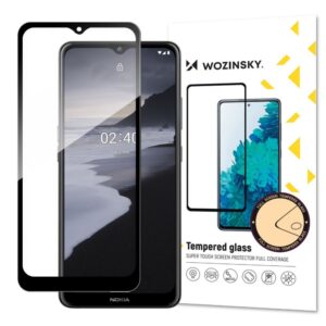 Apsauginiai stiklai Wozinsky  Wozinsky Tempered Glass Full Glue Super Tough Screen Protector Full Coveraged with Frame Case Friendly for Nokia 2.4 black 