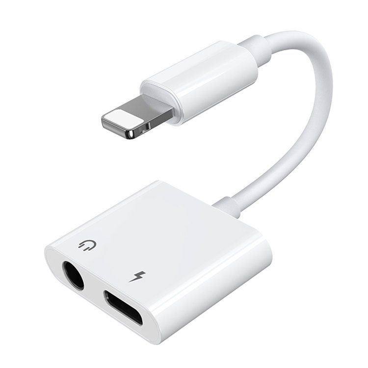 Kabelis Joyroom Joyroom S-Y104 headphone adapter Lightning - Lightning / mini jack 3.5mm - white