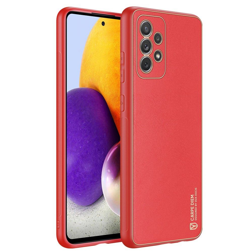 Aizmugurējais vāciņš Dux Ducis Dux Ducis Yolo elegant case made of soft TPU and PU leather for Samsung Galaxy A72 4G red
