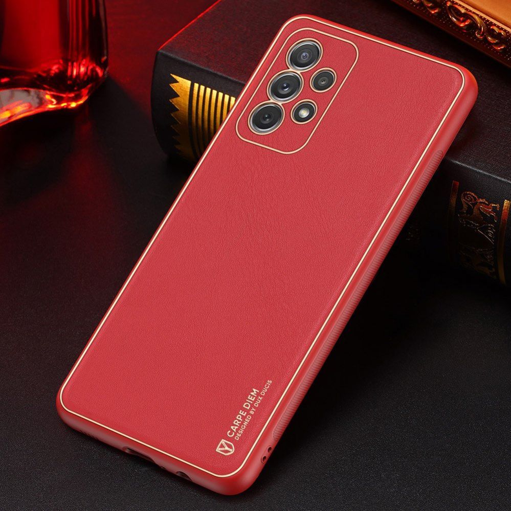 Aizmugurējais vāciņš Dux Ducis Dux Ducis Yolo elegant case made of soft TPU and PU leather for Samsung Galaxy A72 4G red