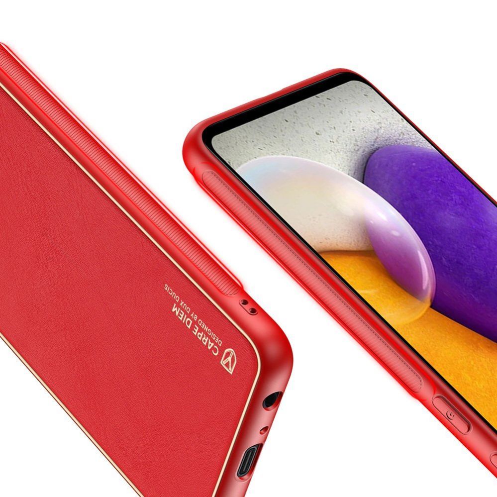 Aizmugurējais vāciņš Dux Ducis Dux Ducis Yolo elegant case made of soft TPU and PU leather for Samsung Galaxy A72 4G red