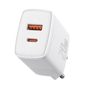 Adapteris Baseus  Baseus Compact fast charger USB / USB Type C 20W 3A Power Delivery Quick Charge 3.0 white (CCXJ-B02) White