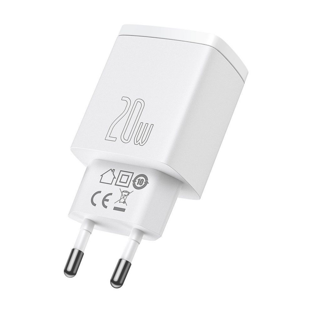 Adaptrid Baseus Baseus Compact fast charger USB / USB Type C 20W 3A Power Delivery Quick Charge 3.0 white (CCXJ-B02) White