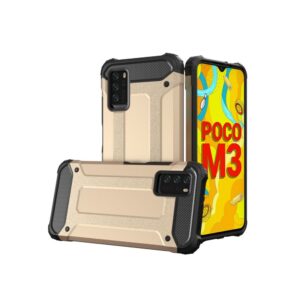 Aizmugurējais vāciņš Hurtel  Hybrid Armor Case Tough Rugged Cover for Xiaomi Redmi Note 10 5G / Poco M3 Pro golden 