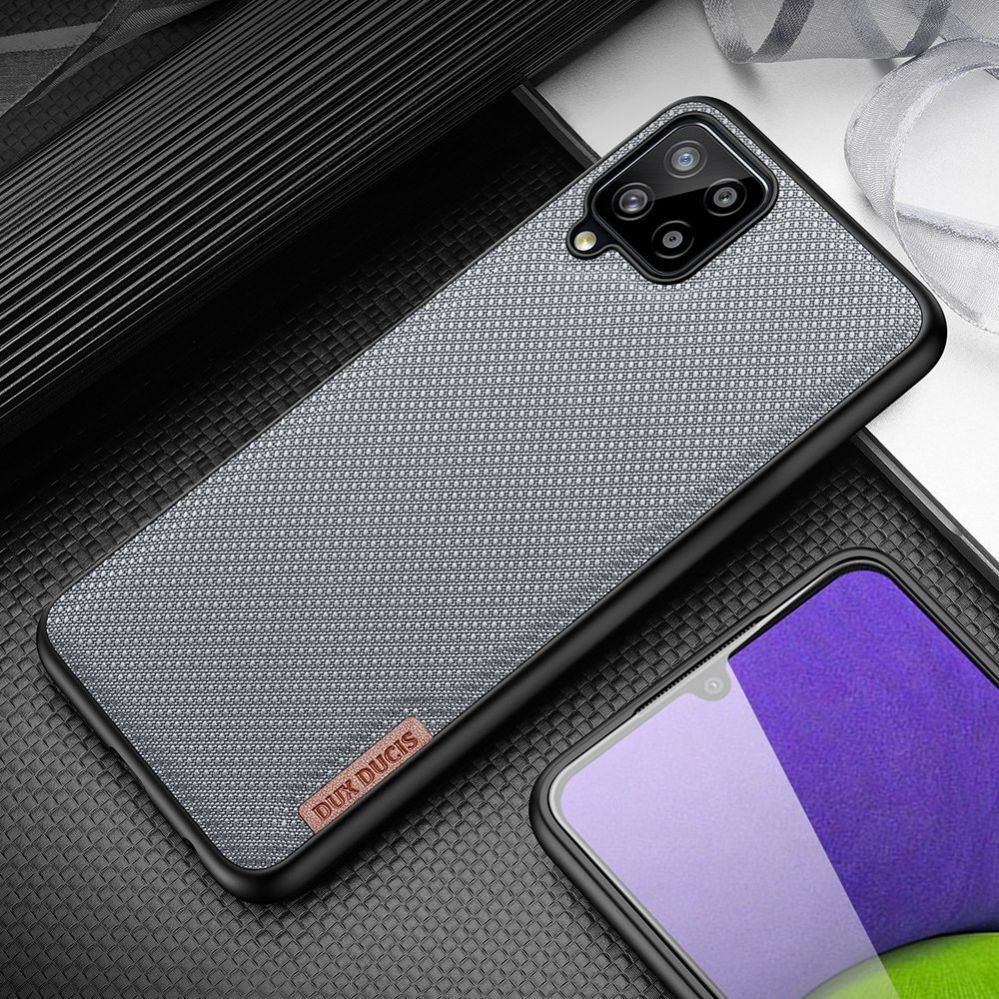 Back panel cover Dux Ducis Dux Ducis Fino case covered with nylon material for Samsung Galaxy A22 4G gray