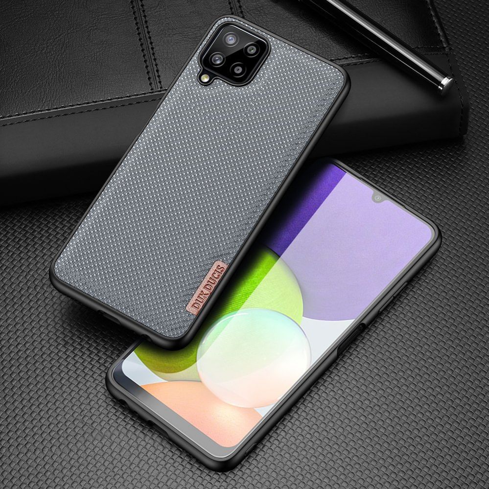 Back panel cover Dux Ducis Dux Ducis Fino case covered with nylon material for Samsung Galaxy A22 4G gray