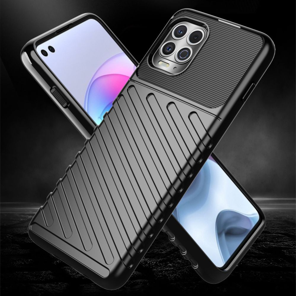 Aizmugurējais vāciņš Hurtel Thunder Case Flexible Tough Rugged Cover TPU Case for Motorola Moto G100 / Edge S black
