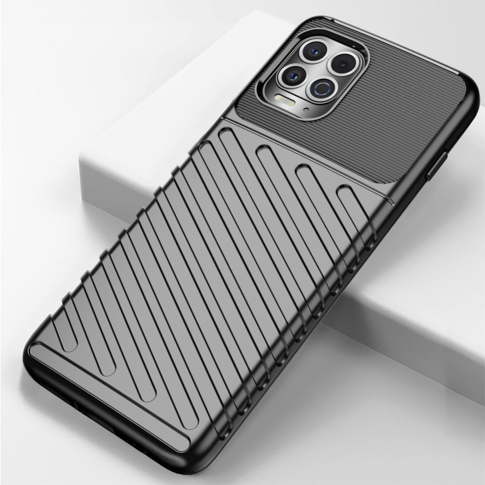 Aizmugurējais vāciņš Hurtel Thunder Case Flexible Tough Rugged Cover TPU Case for Motorola Moto G100 / Edge S black