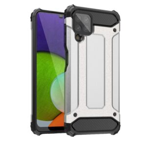 Aizmugurējais vāciņš Hurtel  Hybrid Armor Case Tough Rugged Cover for Samsung Galaxy A22 4G silver 