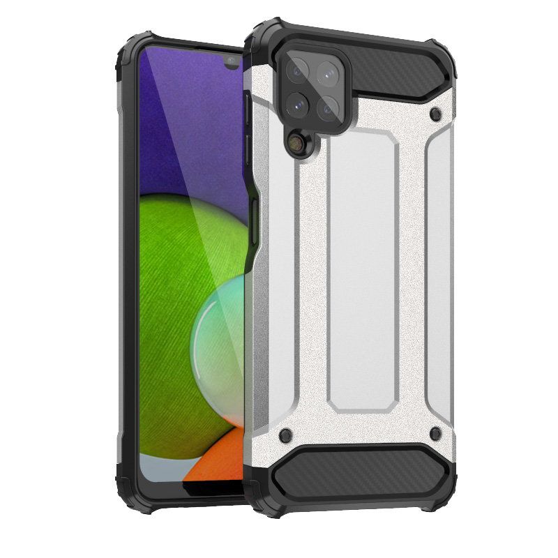 Aizmugurējais vāciņš Hurtel Hybrid Armor Case Tough Rugged Cover for Samsung Galaxy A22 4G silver