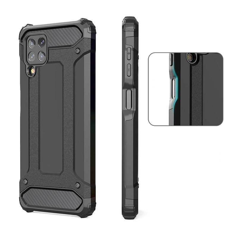 Aizmugurējais vāciņš Hurtel Hybrid Armor Case Tough Rugged Cover for Samsung Galaxy A22 4G silver