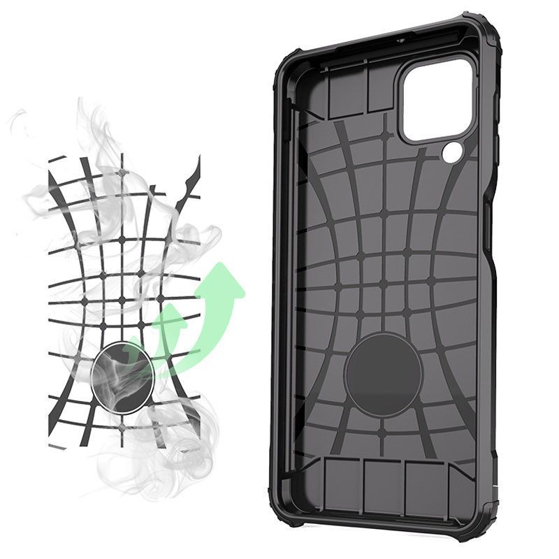 Aizmugurējais vāciņš Hurtel Hybrid Armor Case Tough Rugged Cover for Samsung Galaxy A22 4G silver