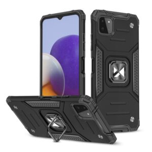 Nugarėlės dėklai Wozinsky  Wozinsky Ring Armor Case Kickstand Tough Rugged Cover for Samsung Galaxy A22 4G black 