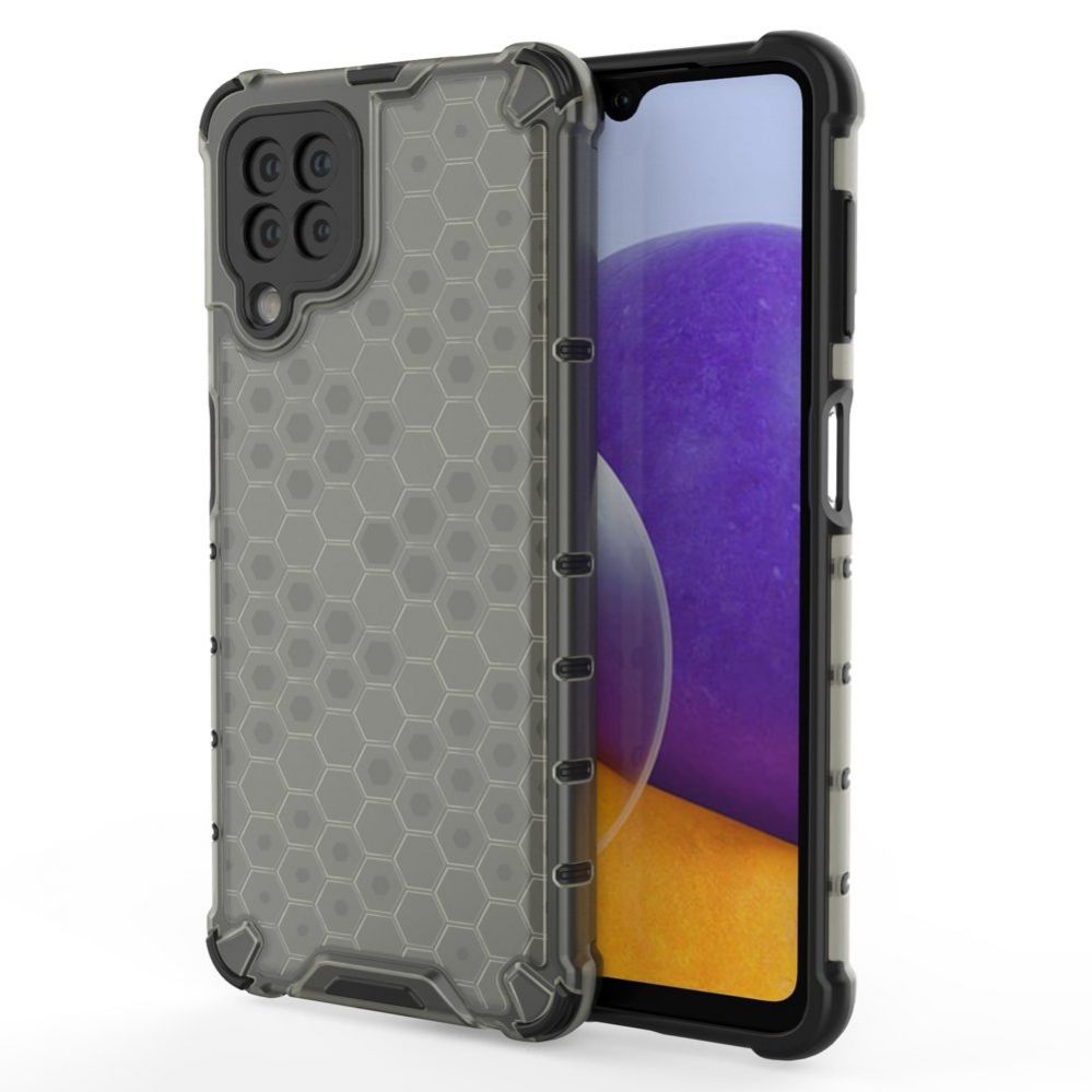 Aizmugurējais vāciņš Hurtel Honeycomb Case armor cover with TPU Bumper for Samsung Galaxy A22 4G black