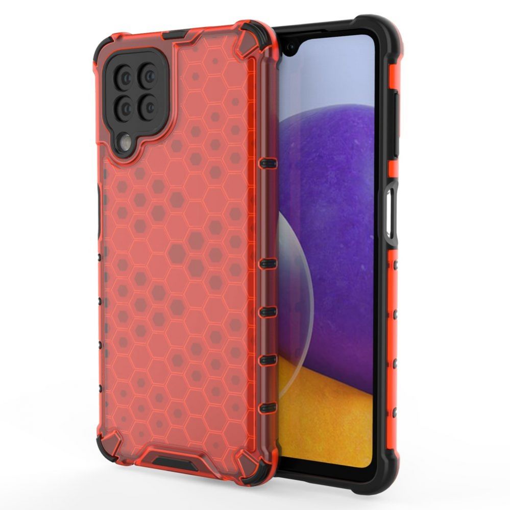 Aizmugurējais vāciņš Hurtel Honeycomb Case armor cover with TPU Bumper for Samsung Galaxy A22 4G red