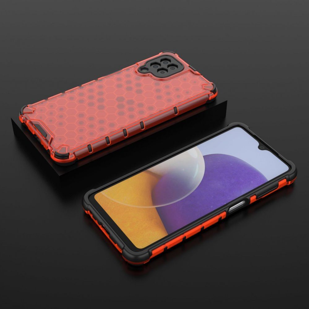 Aizmugurējais vāciņš Hurtel Honeycomb Case armor cover with TPU Bumper for Samsung Galaxy A22 4G red