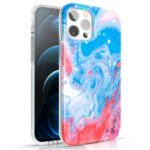 Tagakaaned Kingxbar  Kingxbar Watercolor Series color case for iPhone 12 Pro Max Blue-pink 