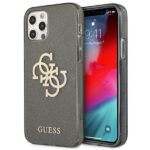 Aizmugurējais vāciņš Guess  Guess GUHCP12LPCUGL4GBK iPhone 12 Pro Max 6.7" black/black hard case Glitter 4G Big Logo