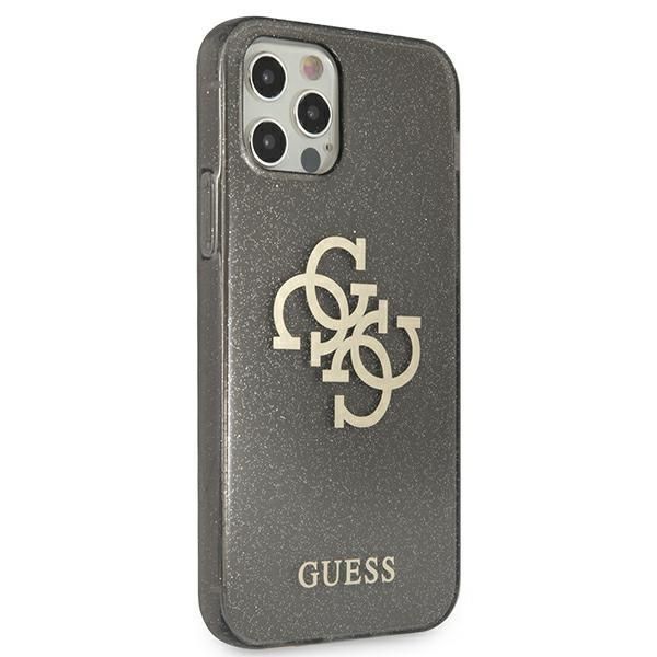 Back panel cover Guess Guess GUHCP12LPCUGL4GBK iPhone 12 Pro Max 6.7" black/black hard case Glitter 4G Big Logo