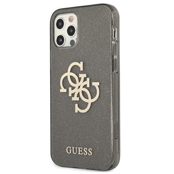 Back panel cover Guess Guess GUHCP12LPCUGL4GBK iPhone 12 Pro Max 6.7" black/black hard case Glitter 4G Big Logo