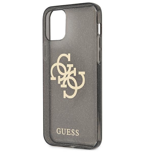 Back panel cover Guess Guess GUHCP12LPCUGL4GBK iPhone 12 Pro Max 6.7" black/black hard case Glitter 4G Big Logo