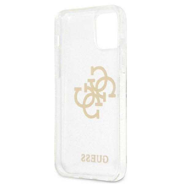 Back panel cover Guess Guess GUHCP12LPCUGL4GTR iPhone 12 Pro Max 6.7" transparent hard case Glitter 4G Big Logo