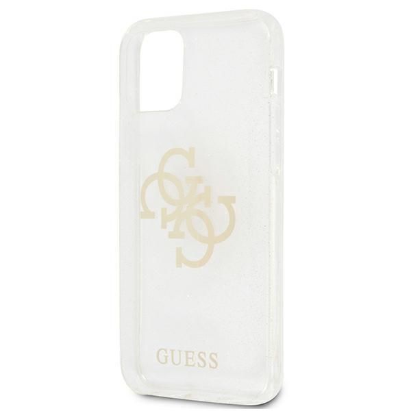 Back panel cover Guess Guess GUHCP12LPCUGL4GTR iPhone 12 Pro Max 6.7" transparent hard case Glitter 4G Big Logo