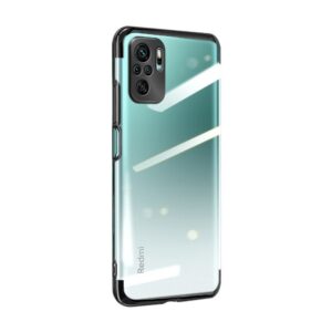 Aizmugurējais vāciņš Hurtel  Clear Color Case Gel TPU Electroplating frame Cover for Xiaomi Redmi Note 10 5G / Poco M3 Pro black 