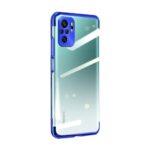 Nugarėlės dėklai Hurtel  Clear Color Case Gel TPU Electroplating frame Cover for Xiaomi Redmi Note 10 5G / Poco M3 Pro blue 