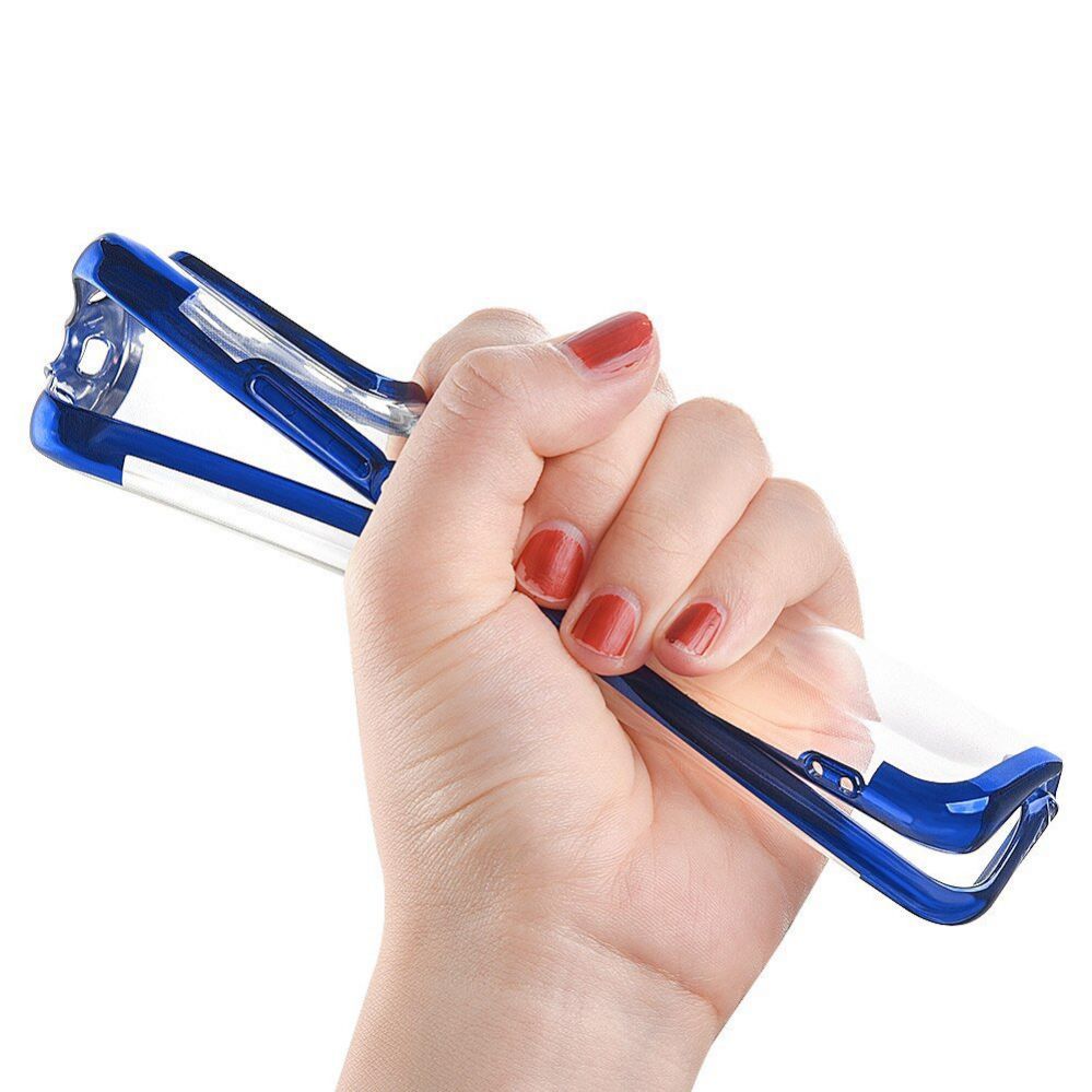 Back panel cover Hurtel Clear Color Case Gel TPU Electroplating frame Cover for Xiaomi Redmi Note 10 5G / Poco M3 Pro blue