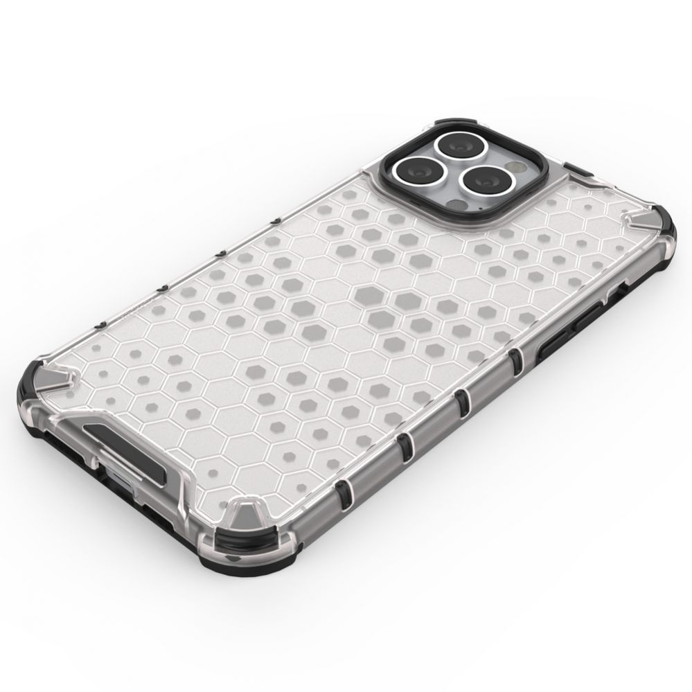 Aizmugurējais vāciņš Hurtel Honeycomb Case armor cover with TPU Bumper for iPhone 13 Pro Max transparent