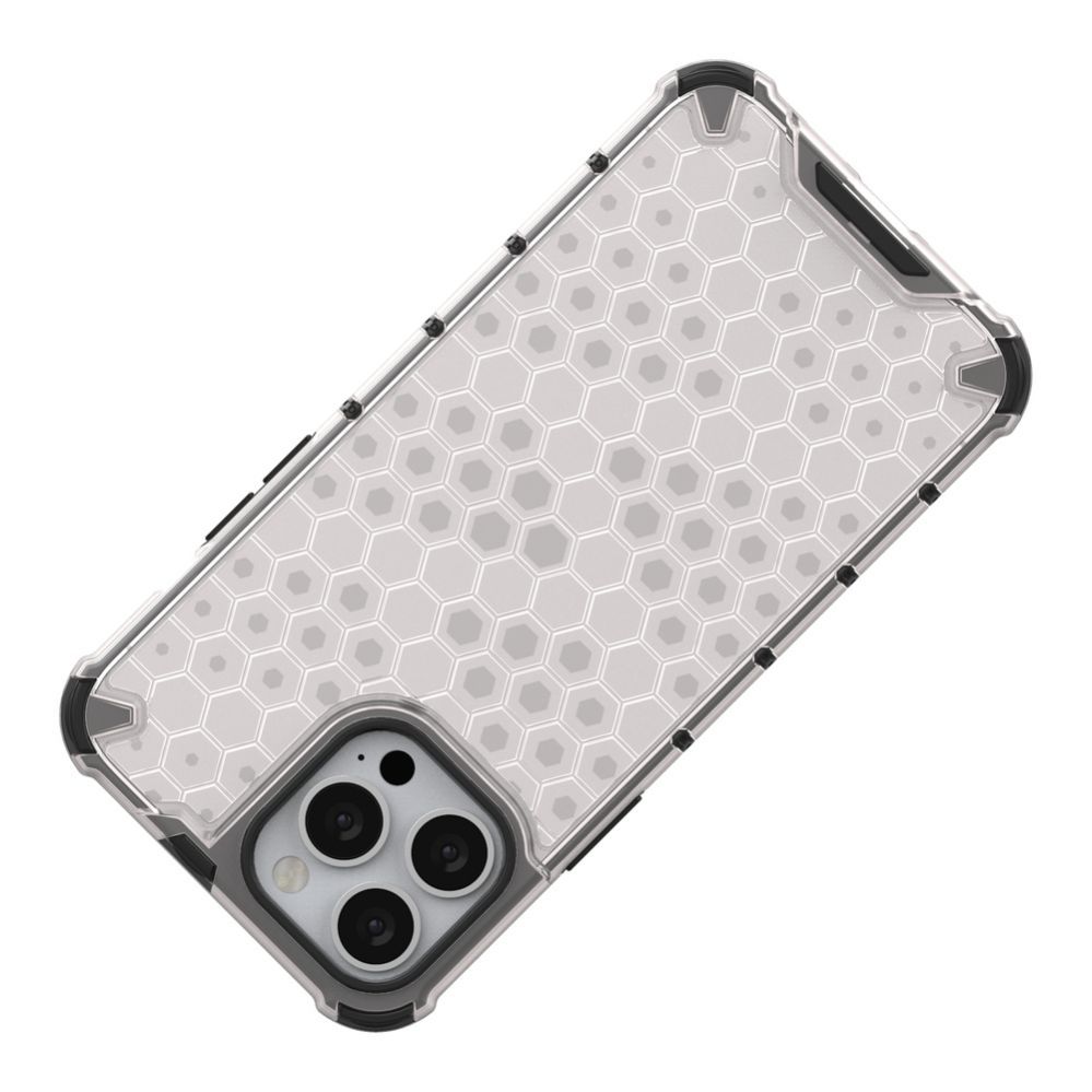 Aizmugurējais vāciņš Hurtel Honeycomb Case armor cover with TPU Bumper for iPhone 13 Pro Max transparent
