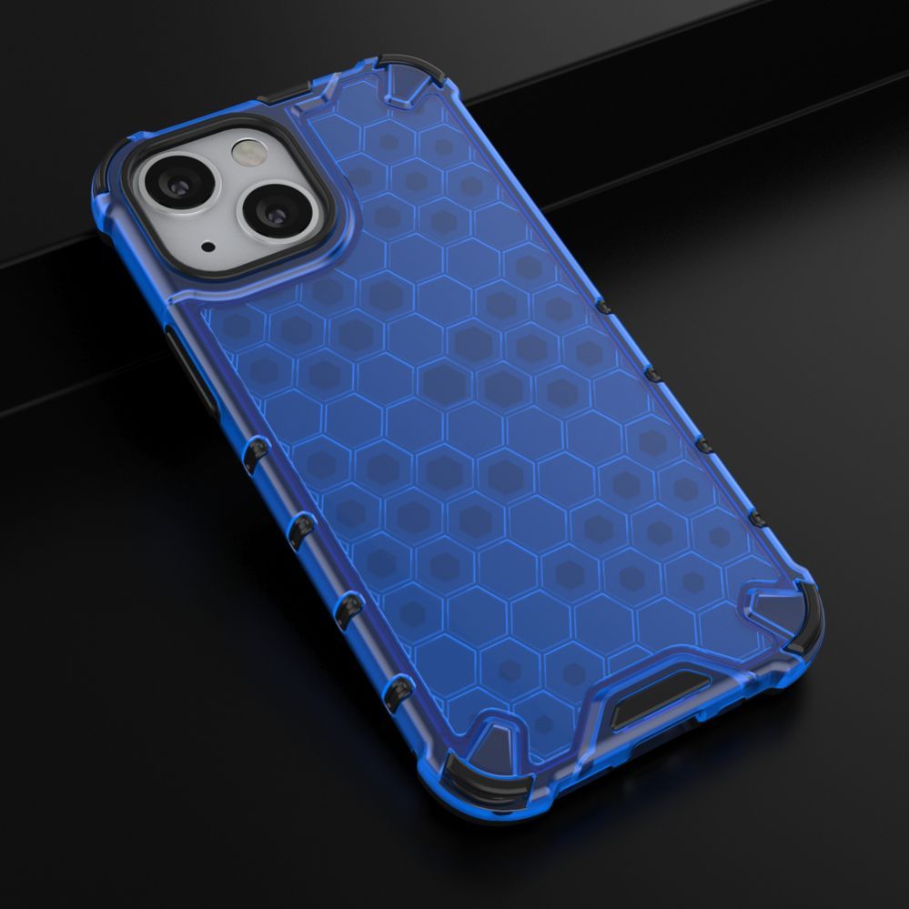 Aizmugurējais vāciņš Hurtel Honeycomb Case armor cover with TPU Bumper for iPhone 13 mini blue