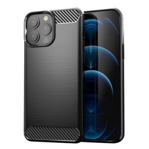 Aizmugurējais vāciņš Hurtel  Carbon Case Flexible Cover TPU Case for iPhone 13 Pro black 