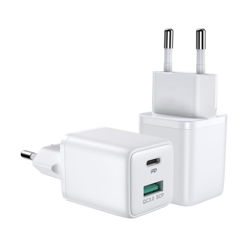 Adaptrid Joyroom Joyroom wall charger (EU plug) USB / USB Type C 30W Power Delivery QuickCharge 3.0 AFC FCP white (L-QP303)