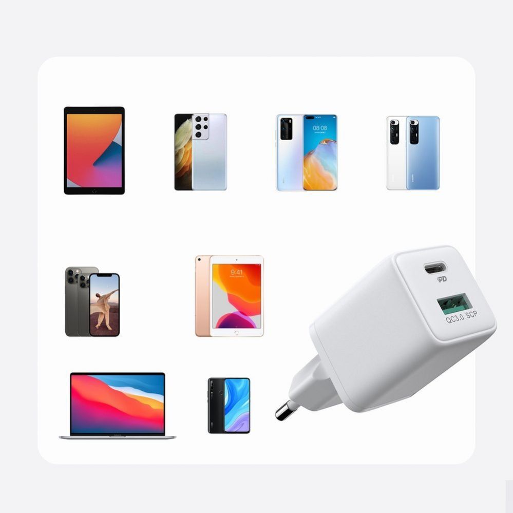 Adaptrid Joyroom Joyroom wall charger (EU plug) USB / USB Type C 30W Power Delivery QuickCharge 3.0 AFC FCP white (L-QP303)