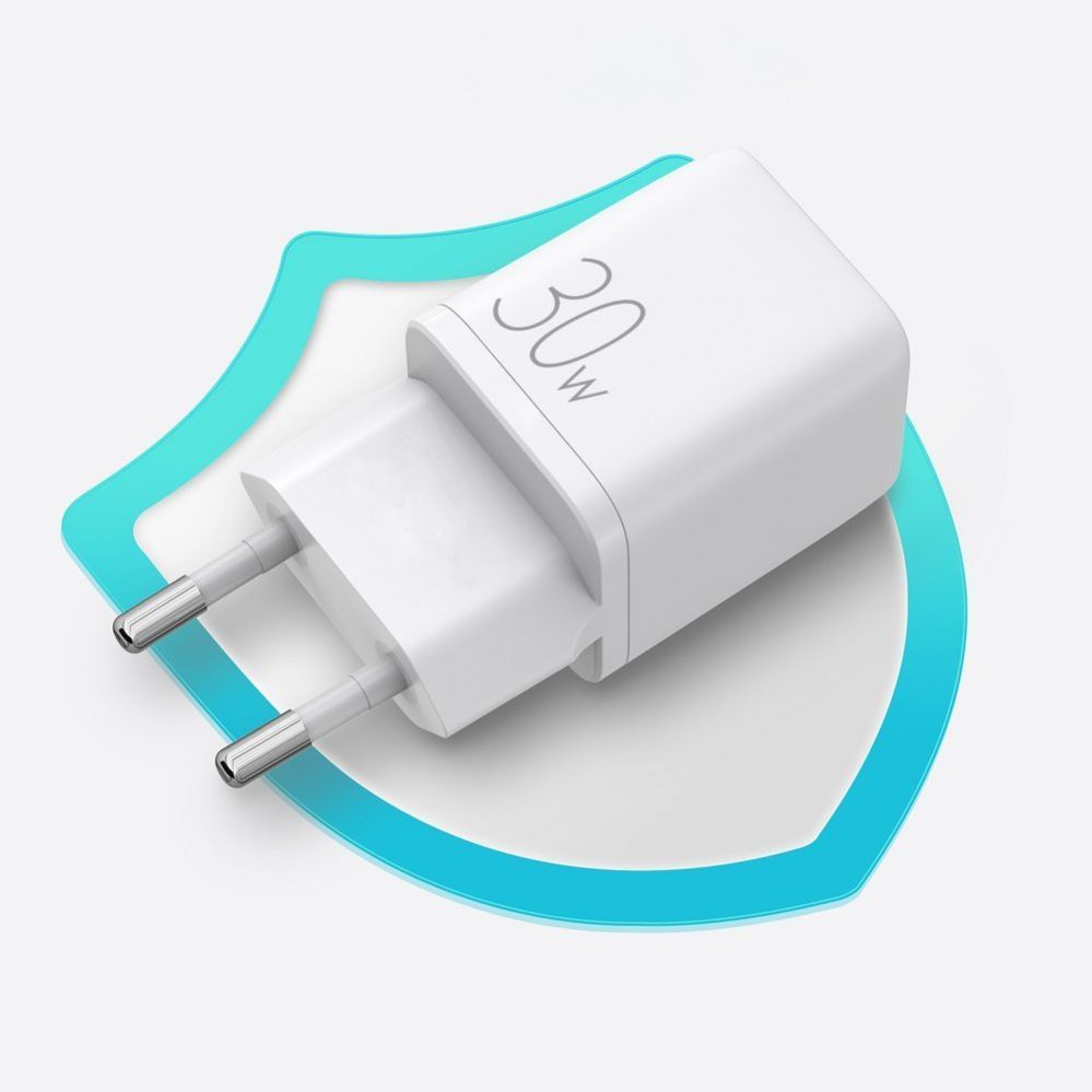Adaptrid Joyroom Joyroom wall charger (EU plug) USB / USB Type C 30W Power Delivery QuickCharge 3.0 AFC FCP white (L-QP303)