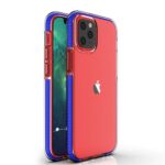 Aizmugurējais vāciņš Hurtel  Spring Case clear TPU gel protective cover with colorful frame for iPhone 13 mini dark blue 