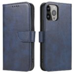 Aizmugurējais vāciņš Hurtel - Magnet Case elegant bookcase type case with kickstand for iPhone 13 Pro blue 