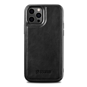 Aizmugurējais vāciņš iCarer  iCarer Leather Oil Wax case covered with natural leather for iPhone 12 Pro Max black (ALI1206-BK) 