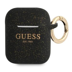 Aizmugurējais vāciņš Guess  Guess GUA2SGGEK AirPods cover black/black Silicone Glitter 