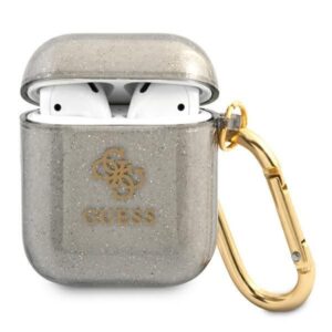 Aizmugurējais vāciņš Guess  Guess GUA2UCG4GK AirPods cover black/black Glitter Collection